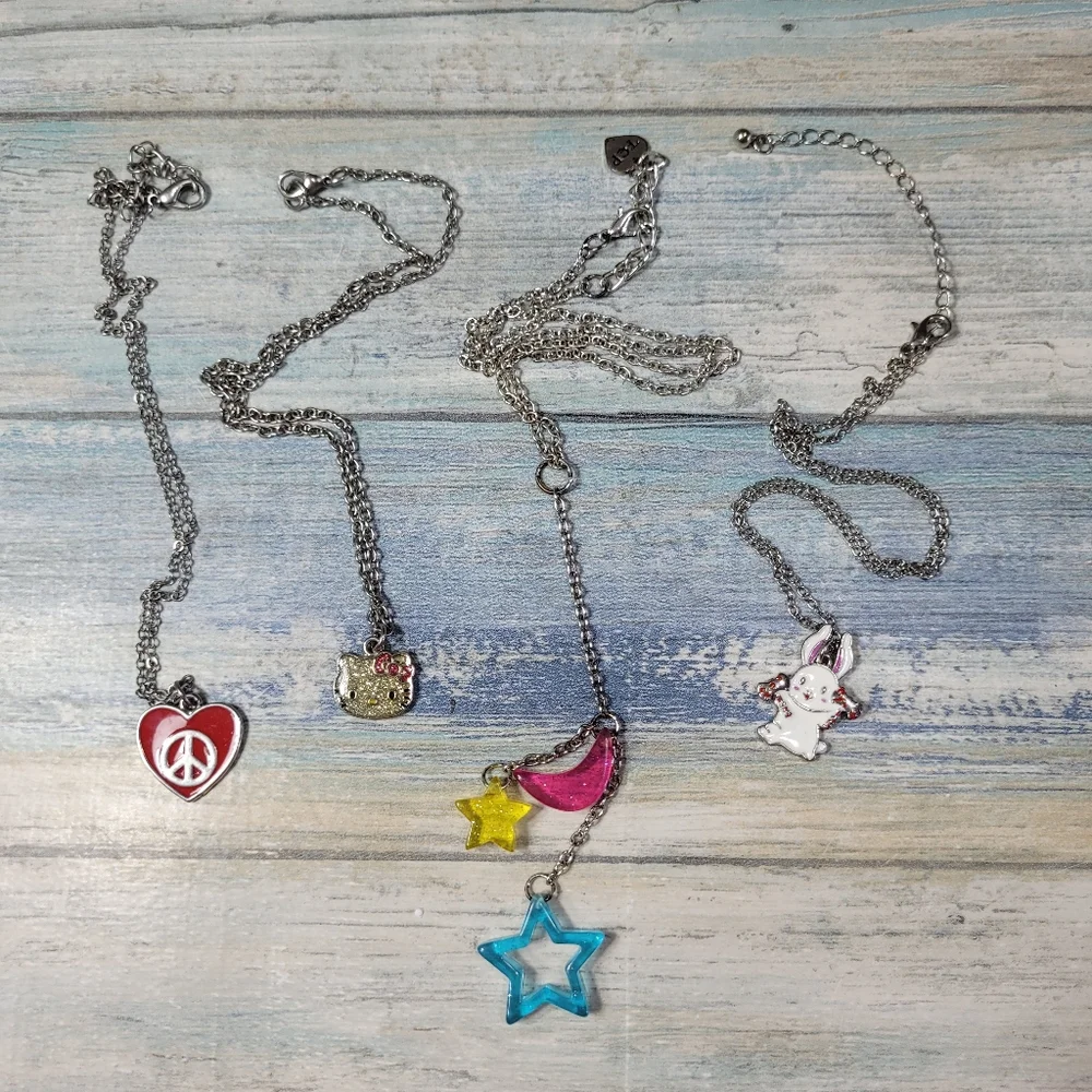 Girly Silver Necklaces.
